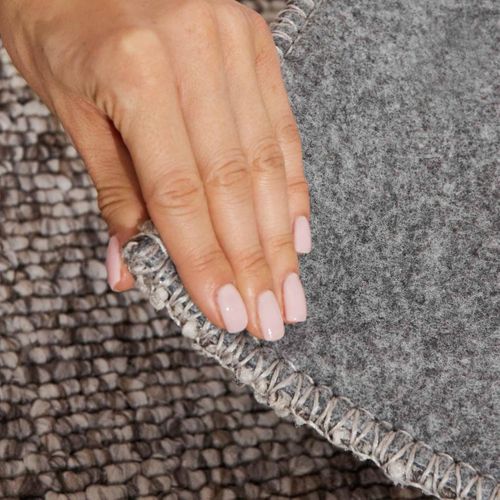 Tapis Salon 200 X 290 Cm, Motif Faux Uni, Beige Et Gris, Poils Ras Confortable, Roccco