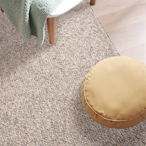 Tapis Chambre 80 X 150 Cm, Motif Faux Uni, Beige Et Gris, Design Épuré Et Original, Roccco