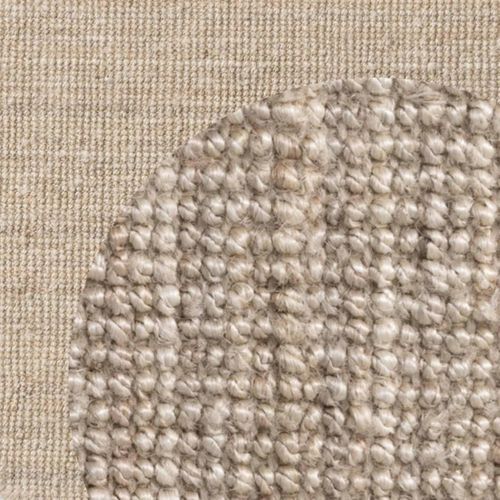 Tapis Rond 160 X 160-cm, Beige, Forme Ronde Chaleureuse, Jute Tissée, Motif Uni