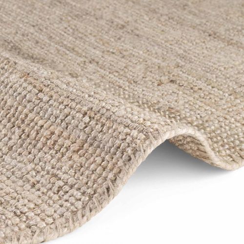 Tapis Rond 160 X 160-cm, Beige, Forme Ronde Chaleureuse, Jute Tissée, Motif Uni
