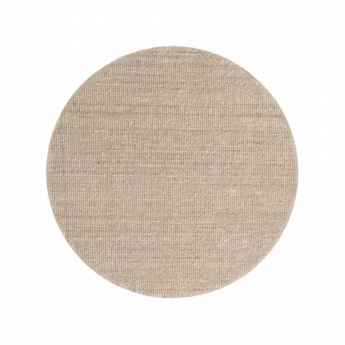 Tapis Rond 200 X 200-cm Beige, Forme Ronde Élégante, Composition Jute Tissée Main, Jute J