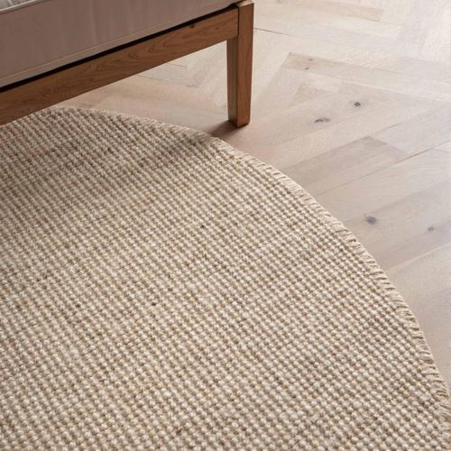 Tapis Rond 200 X 200-cm Beige, Forme Ronde Élégante, Composition Jute Tissée Main, Jute J