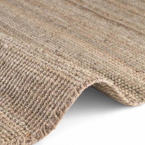Tapis Rond 200 X 200-cm, Forme Ronde, Jute Authentique, Motif Uni, Structure Relief