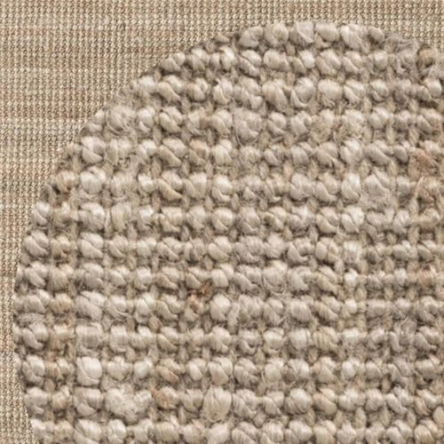 Tapis Rond 200 X 200-cm, Forme Ronde, Jute Authentique, Motif Uni, Structure Relief