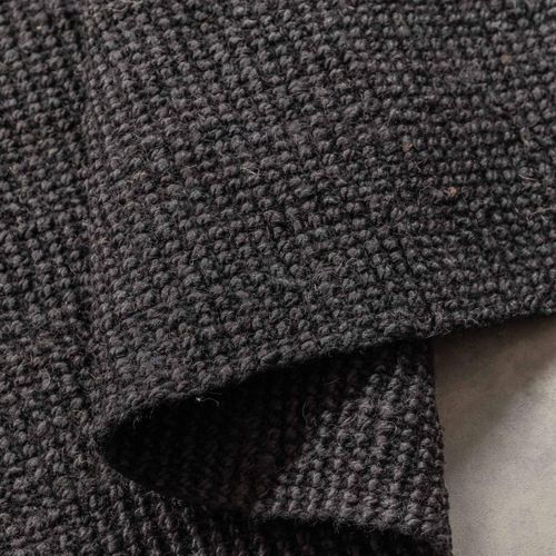 Tapis Entrée, 60 X 90 Cm, Noir, Composition Jute Noble, Motif Uni, Jute J, Aspect Authentique