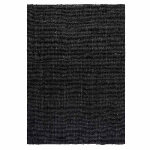 Tapis Entrée, 60 X 90 Cm, Noir, Composition Jute Noble, Motif Uni, Jute J, Aspect Authentique