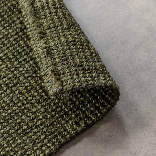 Tapis Salon 160 X 230 Cm, Uni Vert, Jute Tissé à La Main, Jute J Authentique Et Chaleureux