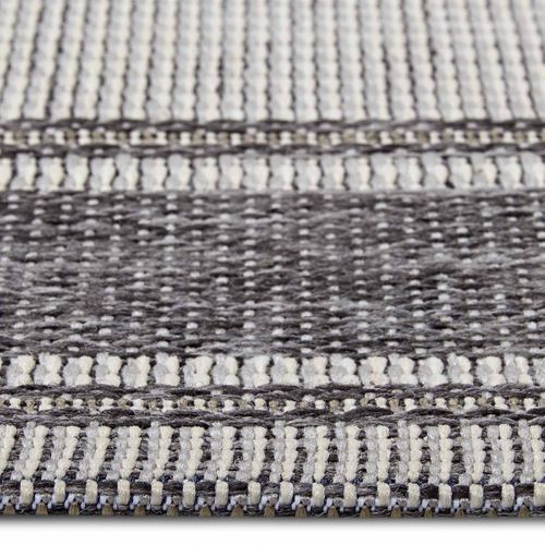 Tapis Exterieur 63 X 120 Cm, Kilim Géométrique, Beige, Gris, Blanc, Pliable Et Robuste, Cast