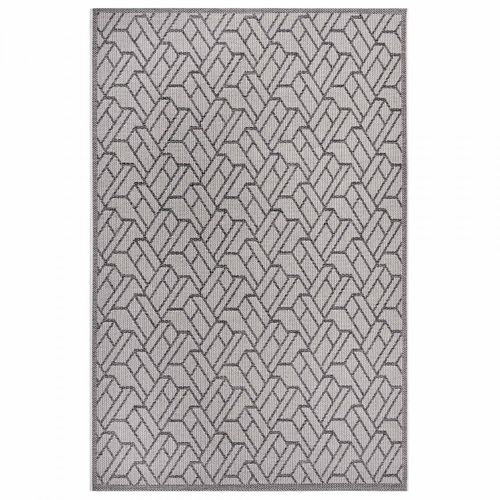 Tapis Exterieur 76 X 150 Cm Beige, Gris, Motif Géométrique Kilim Erus, Design Authentique Et Durable