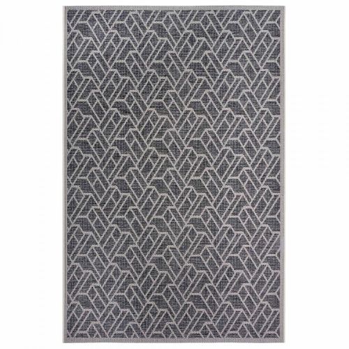 Tapis Exterieur 63 X 120 Cm Gris, Beige, Motif Géométrique Kilim, Structure Plate, Erus