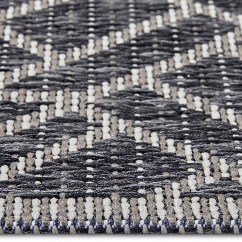 Tapis Exterieur 115 X 170 Cm, Gris, Beige, Motif Géométrique Kilim, Erus, Structure Robuste