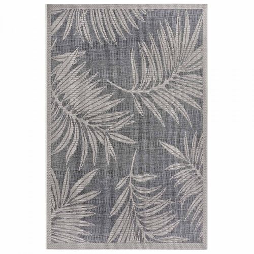 Tapis Exterieur 63 X 120 Cm Gris, Beige, Kilim Nature Floral, Tissage Plat Authentique, Paru