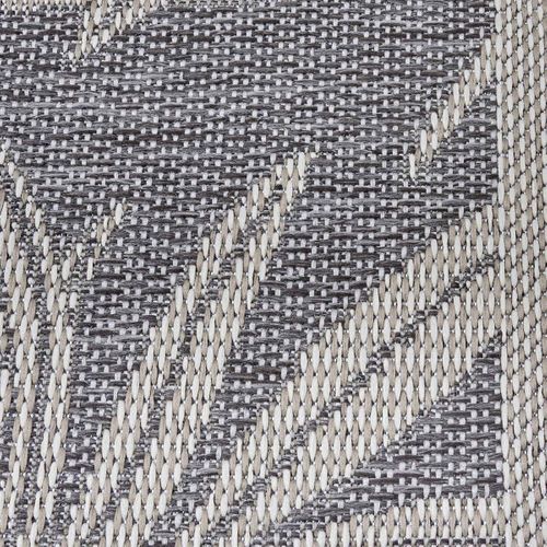 Tapis Exterieur 76 X 150 Cm, Gris Et Beige, Kilim Nature Floral, Paru Authentique