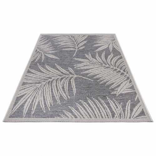 Tapis Exterieur 190 X 290 Cm, Gris, Beige, Nature Floral Kilim, Tissé Résistant Et Design Original