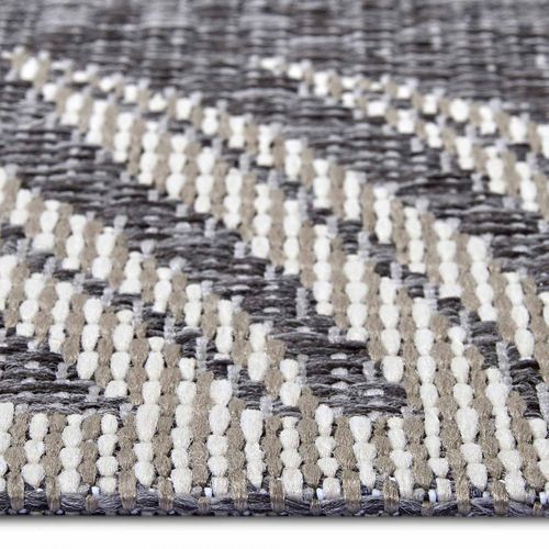 Tapis Exterieur 190 X 290 Cm, Gris, Beige, Nature Floral Kilim, Tissé Résistant Et Design Original