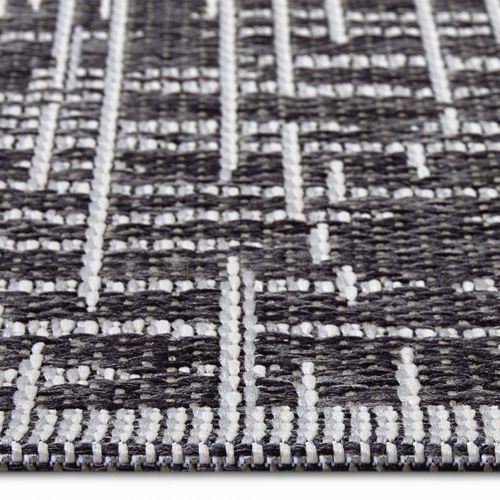 Tapis Exterieur 115 X 170 Cm Marron Et Beige, Kilim Géométrique Authentique, Telu