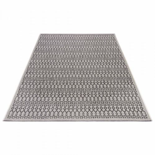 Tapis Exterieur 190 X 290 Cm, Kilim Géométrique, Beige, Gris, Idéal Terrasse Jardin, Vanti