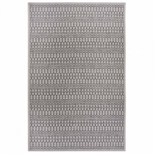 Tapis Exterieur 190 X 290 Cm, Kilim Géométrique, Beige, Gris, Idéal Terrasse Jardin, Vanti