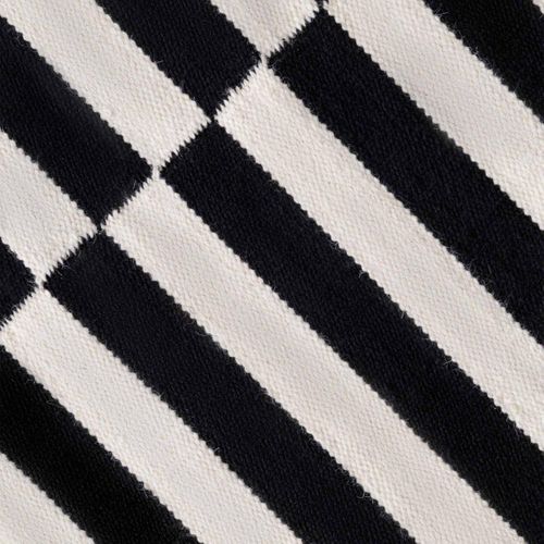 Tapis Kilim 120 X 180 Cm, Motif Géométrique Authentique, Blanc Et Noir, Laine Tissée Main