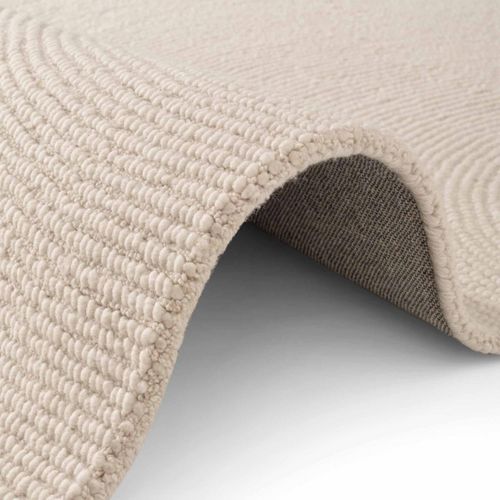 Tapis Chambre 80 X 150 Cm, Ecru, Laine Tissée à La Main, Eleni, Confort Chaleureux