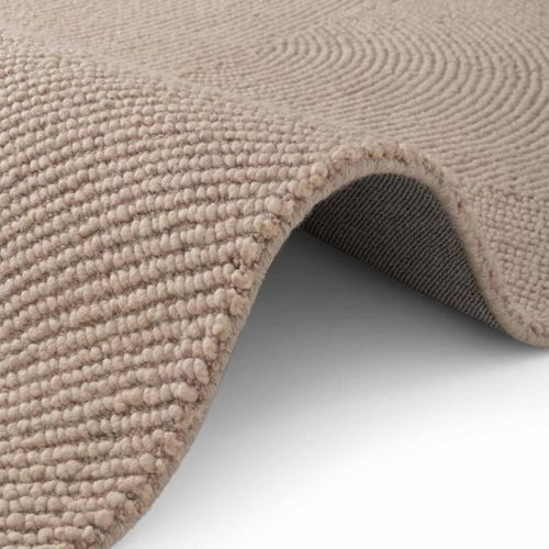 Tapis Chambre 80 X 150 Cm, Beige, Laine Tissée à Main, Motif Géométrique, Eleni, Chaleur Authentique