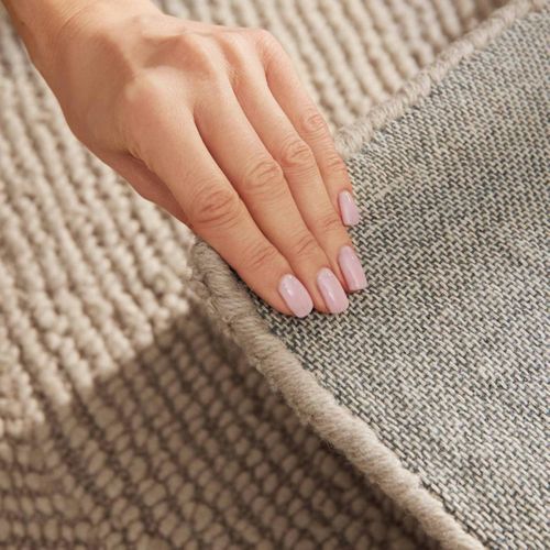 Tapis Chambre 80 X 150 Cm, Beige, Laine Tissée à Main, Motif Géométrique, Eleni, Chaleur Authentique