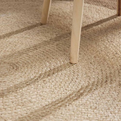Tapis Rond 200 X 200-cm, Beige, Marron, Forme Ronde, Composition Jute Tissée, Jute K Unique