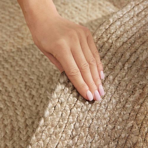 Tapis Rond 200 X 200-cm, Beige, Marron, Forme Ronde, Composition Jute Tissée, Jute K Unique