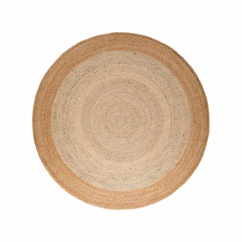 Tapis Rond 120 X 120-cm, Beige, Marron, Forme Ronde, Jute Noble Tissé Main, Jute K