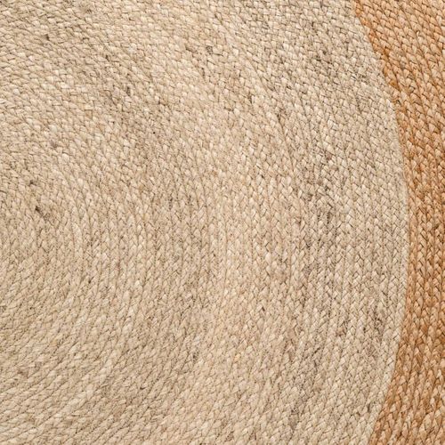 Tapis Rond 200 X 200-cm, Beige, Marron, Forme Ronde, Jute Tissé Main, Originalité