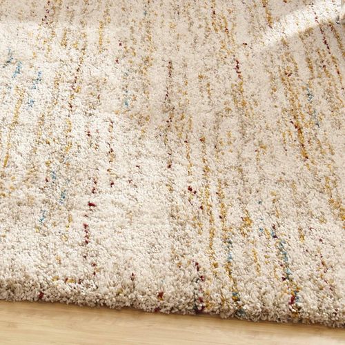 Tapis Shaggy 80 X 150 Cm, Beige, Bleu, Jaune, Motif Faux Uni, Texture Shaggy Moelleuse, Chicam