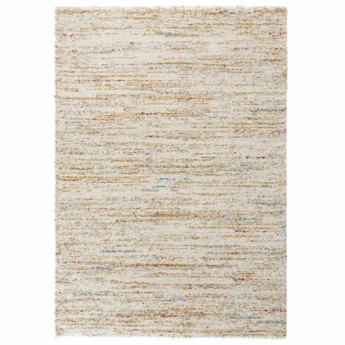 Tapis Shaggy 80 X 150 Cm, Beige, Bleu, Jaune, Motif Faux Uni, Texture Shaggy Moelleuse, Chicam