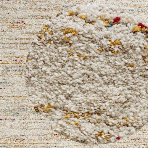 Tapis Shaggy 80 X 150 Cm, Beige, Bleu, Jaune, Motif Faux Uni, Texture Shaggy Moelleuse, Chicam