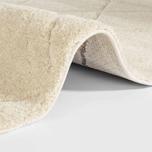 Tapis Berbère 80 X 150 Cm, Beige, Blanc, Motif Géométrique, Colin, Confort Intérieur Authentique