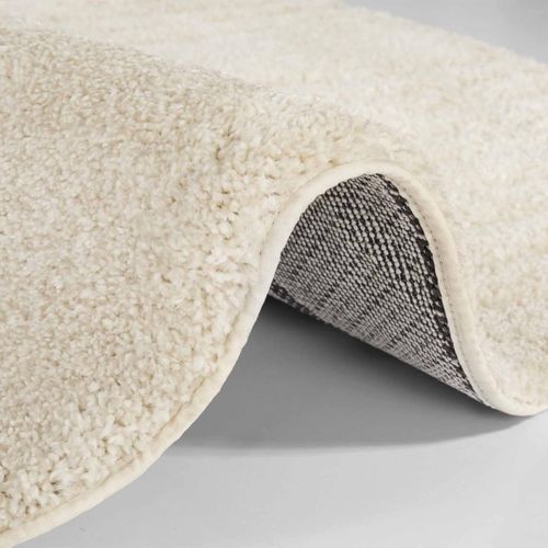 Tapis Rond 160 X 160-cm, Ecru, Forme Ronde Élégante, Motif Rond Original, Fergus