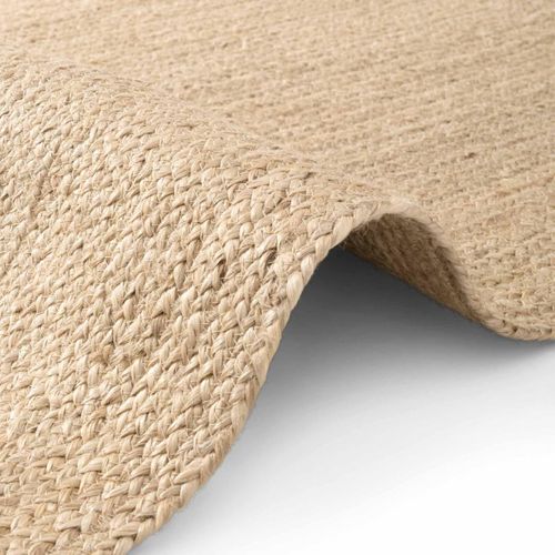 Tapis Salon 160 X 230 Cm Beige, Jute Noble Tissé, Motif Simple, Jute L Authentique