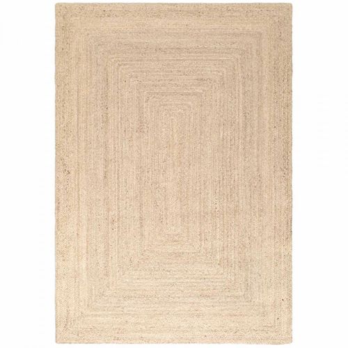 Tapis Salon 160 X 230 Cm Beige, Jute Noble Tissé, Motif Simple, Jute L Authentique