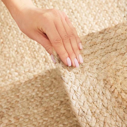 Tapis Salon 160 X 230 Cm Beige, Jute Noble Tissé, Motif Simple, Jute L Authentique