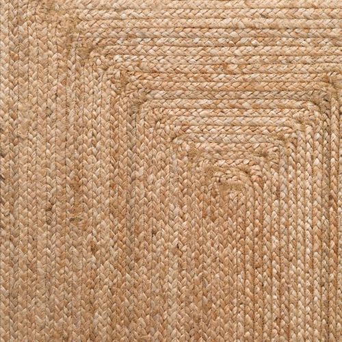 Tapis Entrée 60 X 90 Cm, Jute Tissée à La Main, Beige Raffiné, Motif Simple Authentique, Jute L