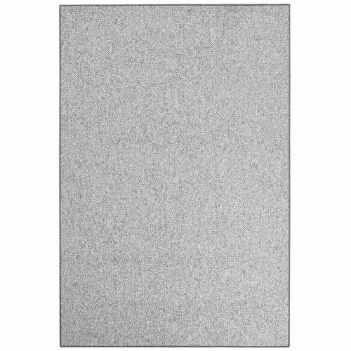 Tapis Salon 140 X 200 Cm, Gris, Blanc, Motif Faux Uni, Tufté Main Confortable, Tufti