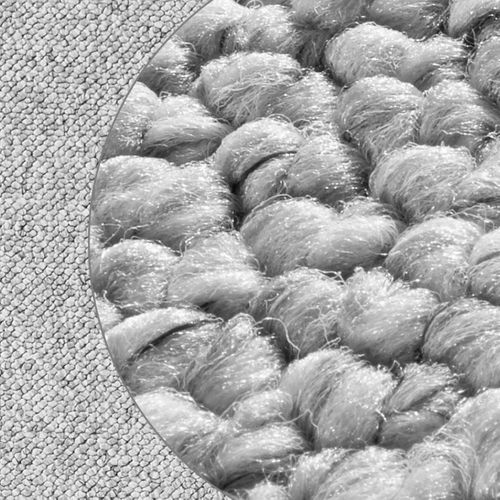 Tapis Salon 140 X 200 Cm, Gris, Blanc, Motif Faux Uni, Tufté Main Confortable, Tufti