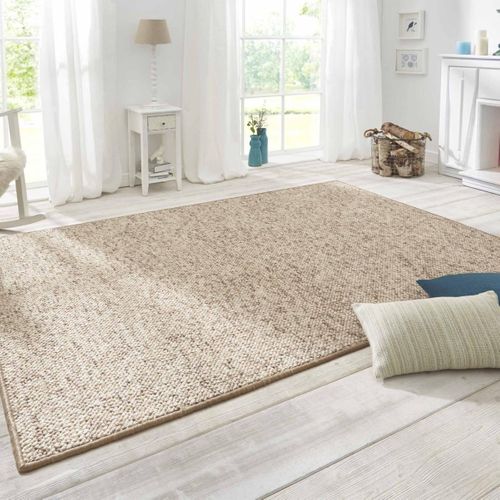 Tapis Chambre 80 X 150 Cm, Motif Faux Uni, Beige Et Écru, Tufti Pour Ambiance Chaleureuse
