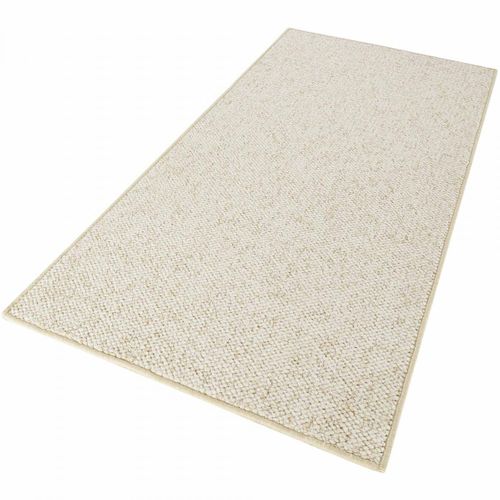 Tapis Salon 80 X 300 Cm, Faux Uni Beige, Poils Ras Tufté Main, Structure Dense, Tufti