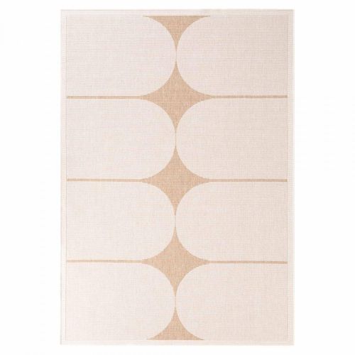Tapis Exterieur 120 X 170 Cm, Géométrique Kilim Authentique, Beige, Marron, Sventi, Entretien Facile
