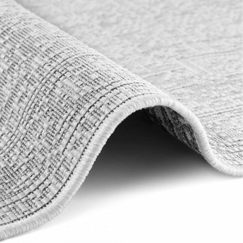 Tapis Exterieur 120 X 170 Cm Blanc, Gris, Motif Oriental Kilim, Norient, Tissé Résistant