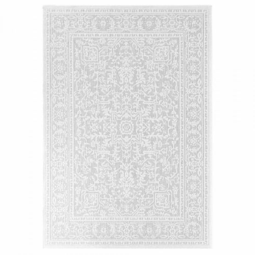 Tapis Exterieur 120 X 170 Cm Blanc, Gris, Motif Oriental Kilim, Norient, Tissé Résistant