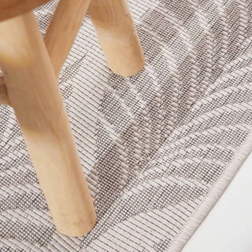 Tapis Exterieur 160 X 230 Cm, Blanc, Gris, Kilim Nature Floral, Dinav, Design Authentique