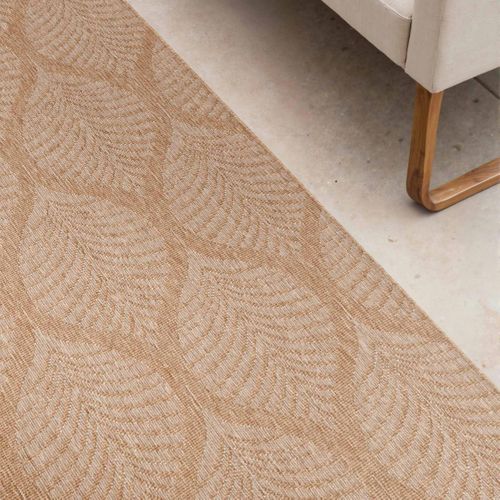 Tapis Exterieur 200 X 290 Cm, Beige, Kilim Nature Floral, Dinav, Idéal Terrasse, Entretien Facile