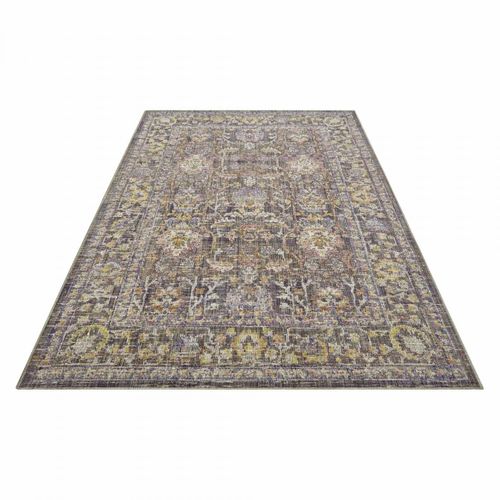Tapis Exterieur 80 X 200 Cm, Kilim Oriental, Gris Beige Rose, Entretien Facile, Luxora