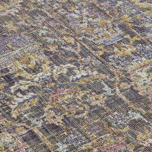 Tapis Exterieur 80 X 200 Cm, Kilim Oriental, Gris Beige Rose, Entretien Facile, Luxora